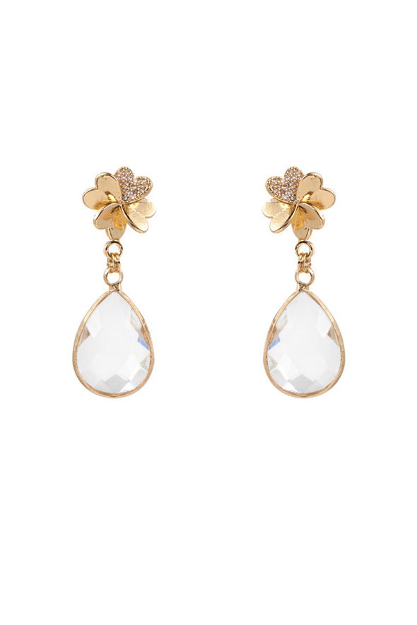 Gemstone Dangle Earrings - Clear