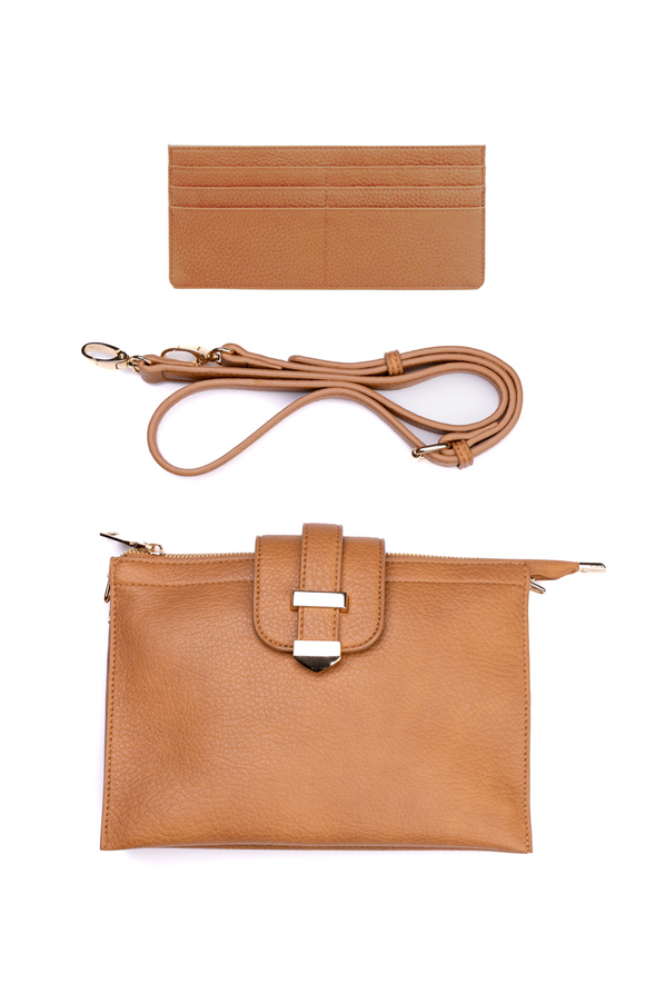 Parker Handbag with Card Wallet - Tan