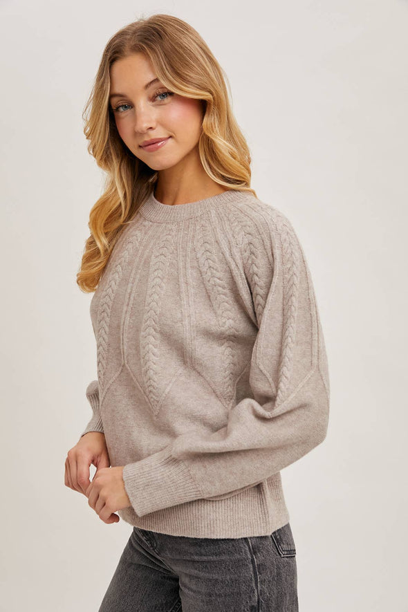 Cable Knit Sweater - Oatmeal