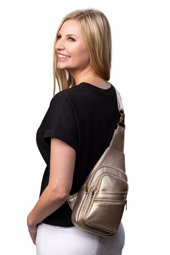 Reece Shoulder Sling Bag - Pewter