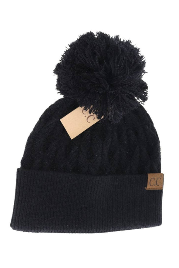 Lurex Knit Beanie - Black