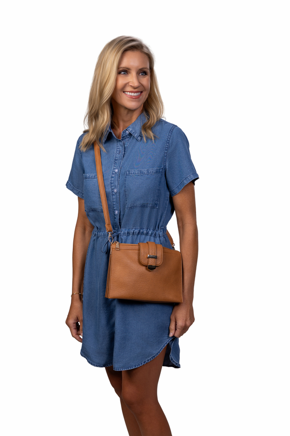 Parker Handbag with Card Wallet - Tan