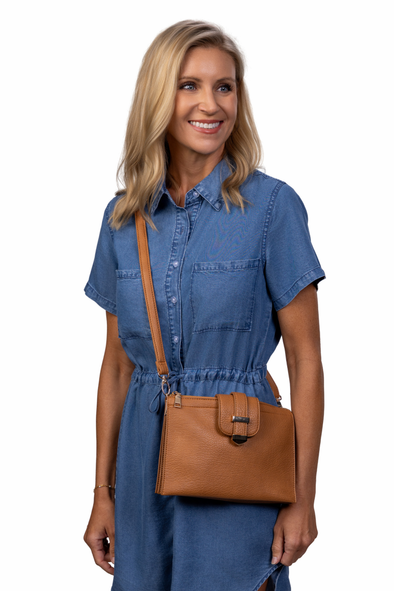 Parker Handbag with Card Wallet - Tan