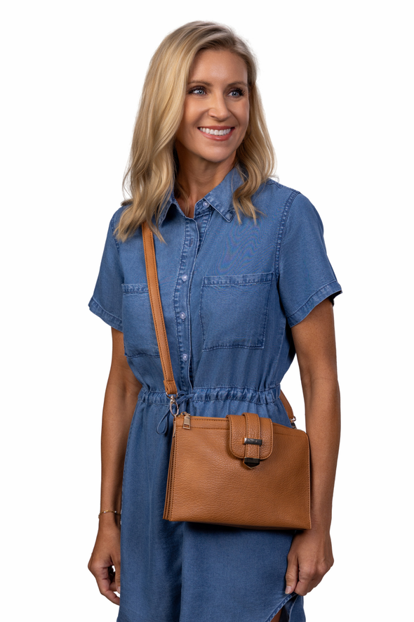 Parker Handbag with Card Wallet - Tan