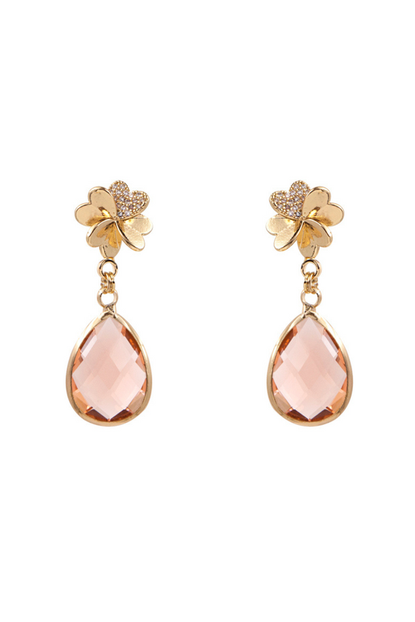Gemstone Dangle Earrings - Blush