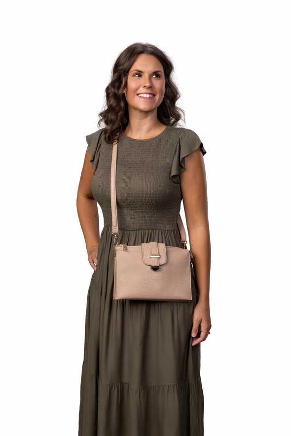 Parker Handbag with Card Wallet - Light Taupe