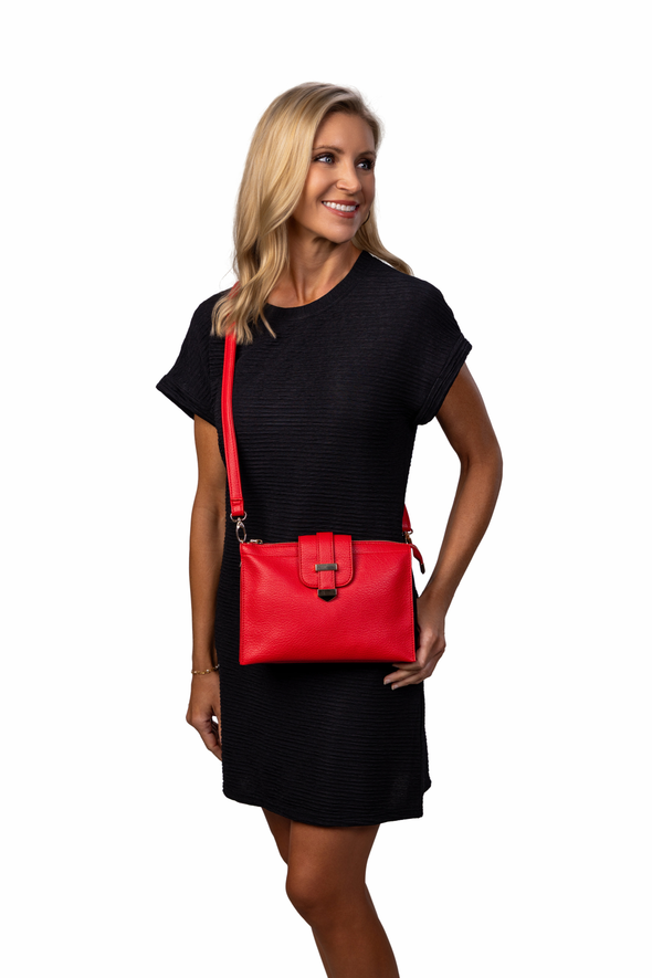 Parker Handbag with Card Wallet - Red