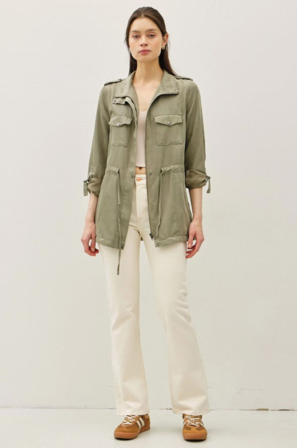 Cargo Utility Jacket - Olive