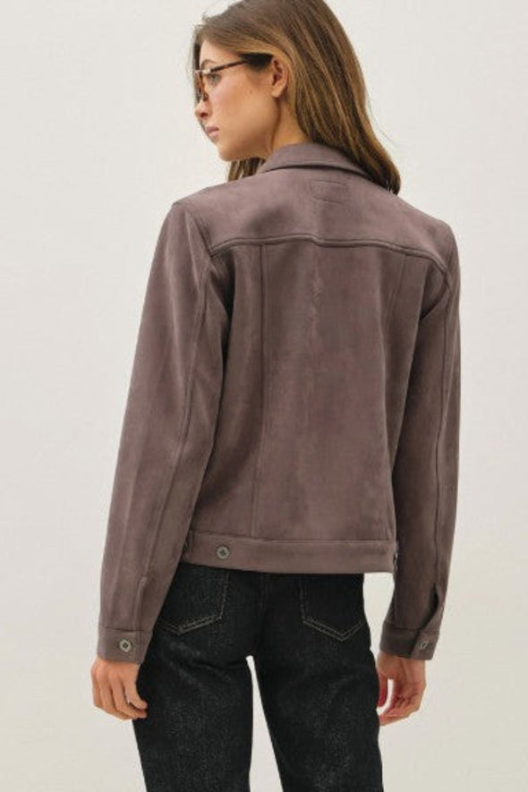 Vegan Suede Jacket - Taupe