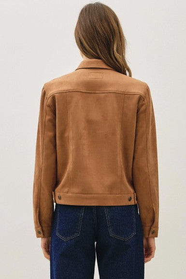 Vegan Suede Jacket - Tan