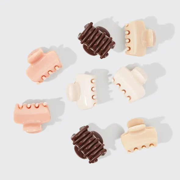 Mini Claw Clips 8pc Set - Rosewood