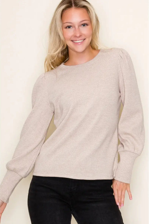 Long Sleeve Shirt - Taupe Lurex
