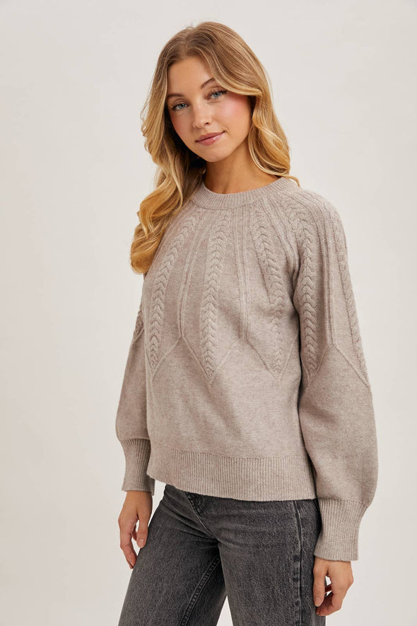Cable Knit Sweater - Oatmeal