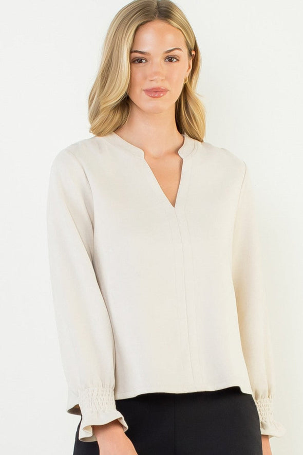 Vegan Suede Top - Ivory