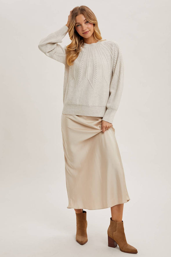 Cable Knit Sweater - Oatmeal