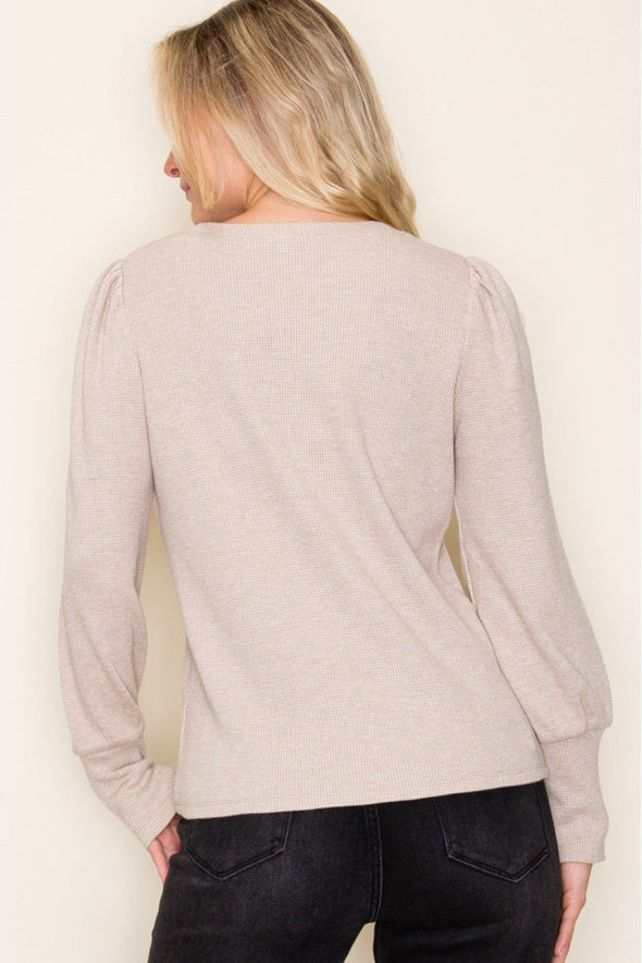 Long Sleeve Shirt - Taupe Lurex
