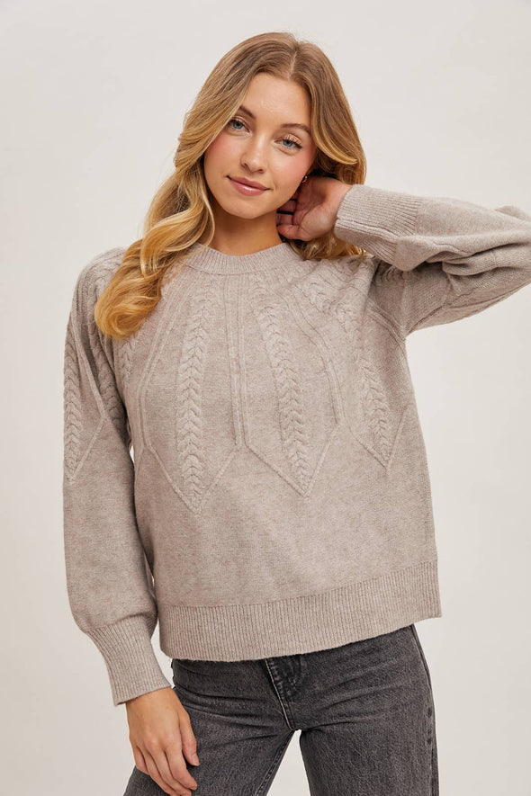 Cable Knit Sweater - Oatmeal