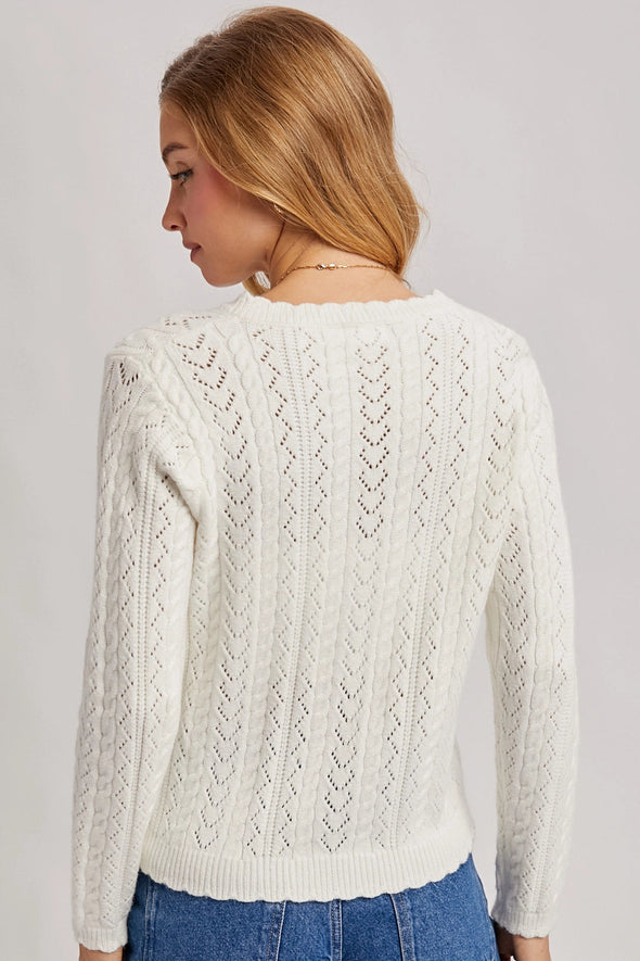 Scallop Edge Sweater - Ivory