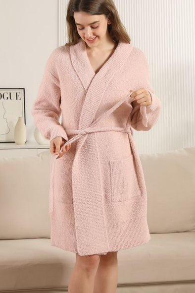 Microfiber Chenille Robe - Pink