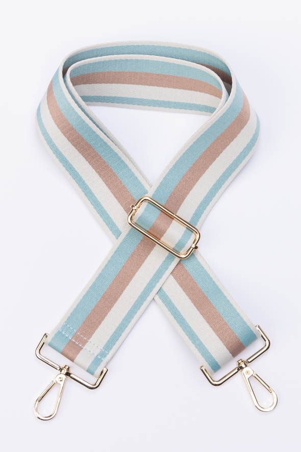Bag Strap - Aqua/Neutral Stripe
